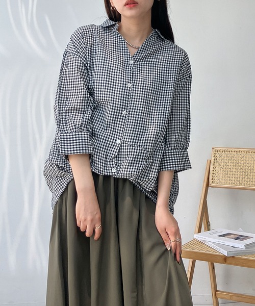 【ESSAY】7分袖シャツ　サイズМ ESSAY】7分袖シャツ サイズМ - メルカリ