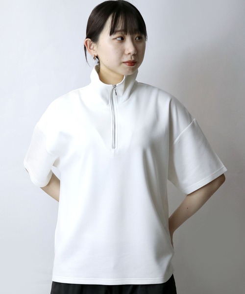 Starting Over tシャツ double knit half zip T-shirt/接触冷感