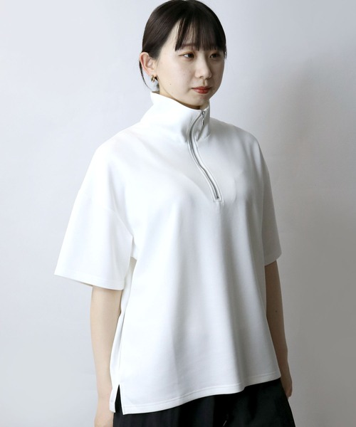 【Hydrogen】(韓国) Active Half-Zip Long Sleeve T Shirt 2色 switching half zip – YZ
