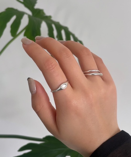 新品 アビステ シルバー SV925 パール リング スワロフスキー 指輪13号 