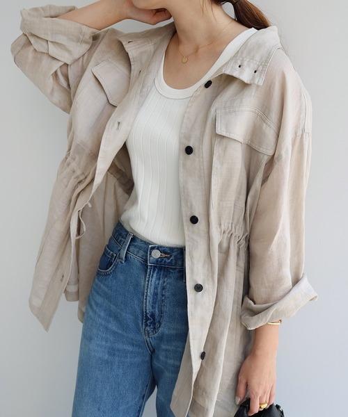 ブラウス シャツ ラミーシャツブルゾン レディース evernavy ブラウス シャツ ラミーシャツブルゾン レディース