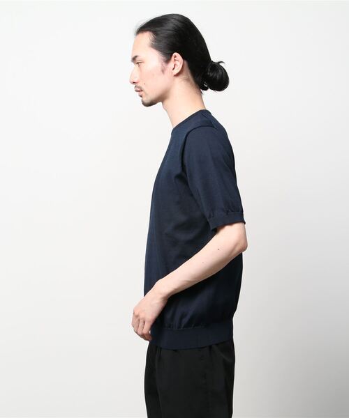 □ 45098★年 SLOANE スローン 半袖ニット 3 ネイビー メンズ □ 45098☆年 SLOANE スローン 半袖ニット 3 ネイビー メンズ