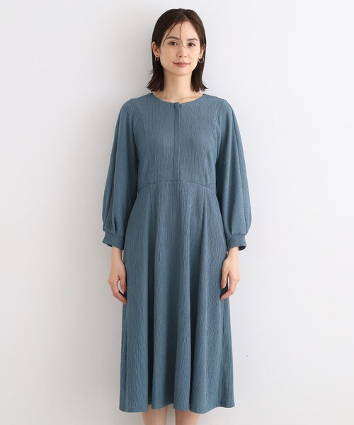 INDIVI ワンピース 「洗える/UVケア/SETUP可能」ナローフレア