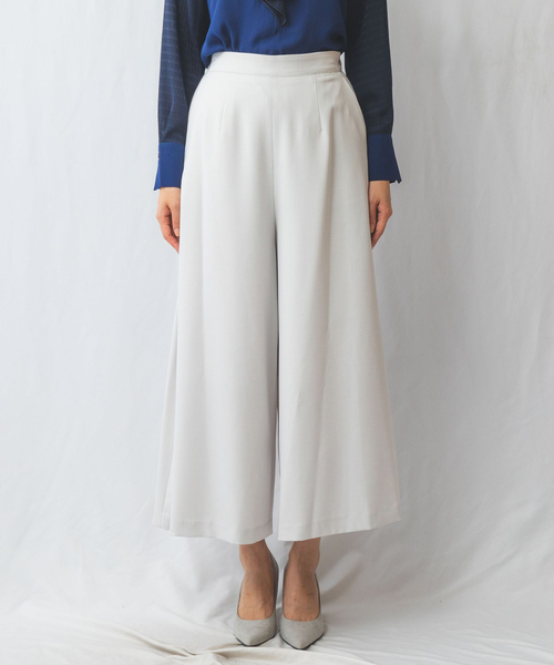 大きいサイズ　NARACAMICIE ナラカミーチェ　ガウチョ　パンツ　フレア NARACAMICIE】カラーガウチョパンツ(1(M)9号 ホワイト): ナラ
