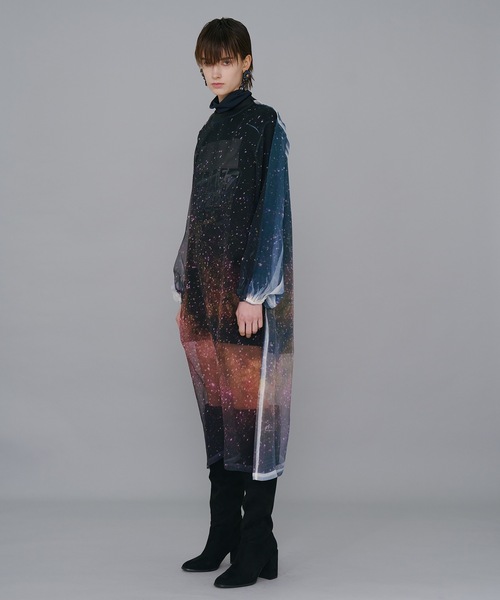 NON TOKYO 新品ワンピース NON TOKYO / DIRECT PRINT SHEER ONE-PIECE (SILVER GRASS)