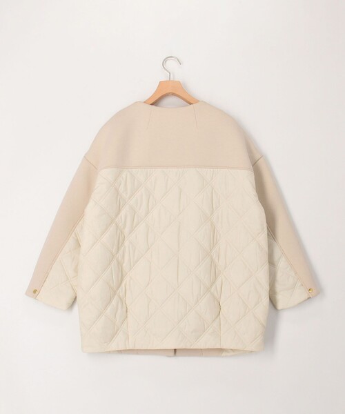 即日発送！新品！MICO COULIER ダンボールニットタフタ切替コート MICO COULIER ノーカラーコート コート ダンボールニット高密度タフタ