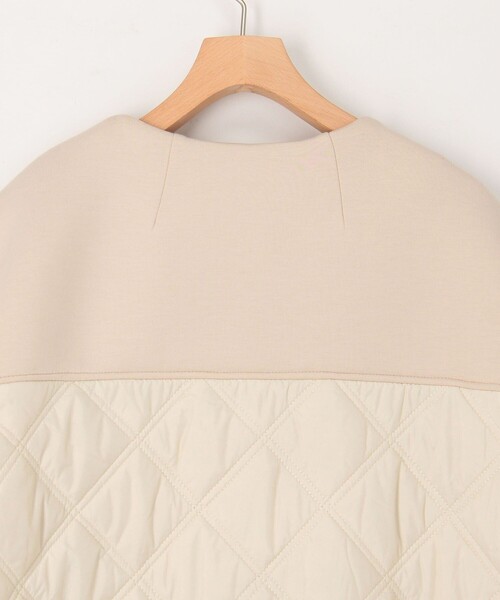 MICO COULIER ノーカラーコート コート ダンボールニット高密度タフタ