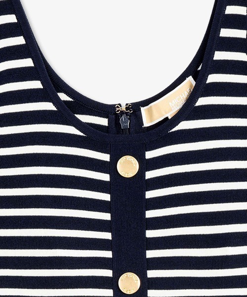 MICHAEL KORS ワンピース BRETON ストライプ ミディ タンクドレス 