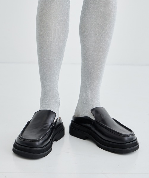 ALM. アルム　CUCRE LEATHER MULES 黒　ローファー ALM. フォーマルシューズ 「ALM/アルム」AL090/ローファー