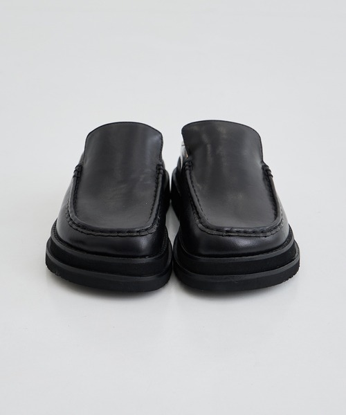ALM. アルム　CUCRE LEATHER MULES 黒　ローファー ALM. フォーマルシューズ 「ALM/アルム」AL090/ローファー