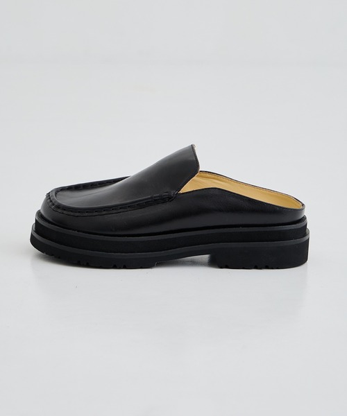 ALM. アルム　CUCRE LEATHER MULES 黒　ローファー ALM. フォーマルシューズ 「ALM/アルム」AL090/ローファー