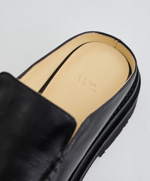 ALM. アルム　CUCRE LEATHER MULES 黒　ローファー ALM. フォーマルシューズ 「ALM/アルム」AL090/ローファー