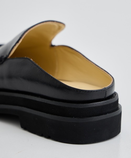 ALM. アルム　CUCRE LEATHER MULES 黒　ローファー ALM. フォーマルシューズ 「ALM/アルム」AL090/ローファー