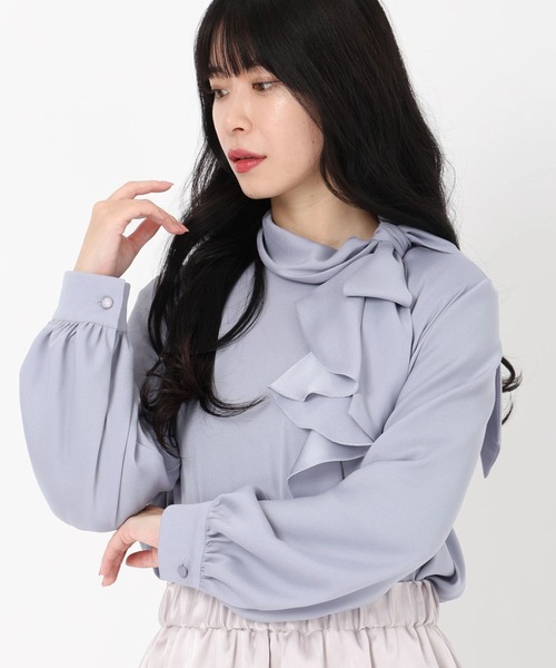 【新品】STRAWBERRY-FIELDS リボンブラウス STRAWBERRY-FIELDS（ストロベリーフィールズ）｜ラッフルリボン