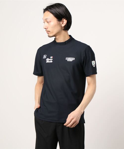 T*N様 ビームスゴルフ　L ネイビー 半袖シャツ メッシュ BEAMS GOLF ビームスゴルフ 半袖ポロシャツ ネイビー系 L ゴルフ
