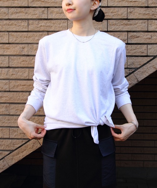 tシャツ MEYAME/メヤメ　スリットロングスリーブTEE　SLIT LONG SLEEVE TEE レディース