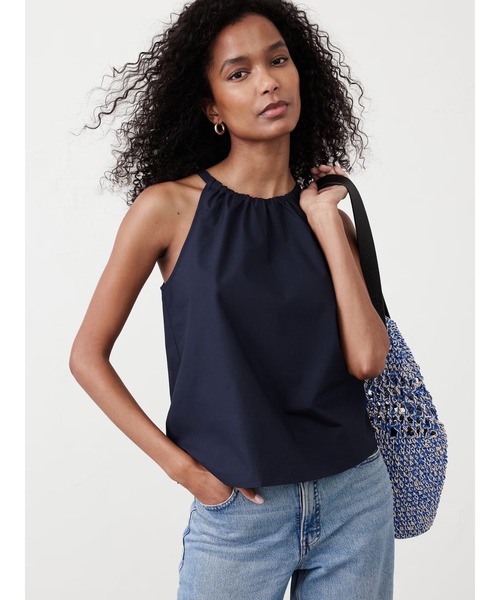ブラウス シャツ BANANA REPUBLIC FACTORY STORE　　デニム トップステッチ タンク レディース セール】BANANA REPUBLIC FACTORY STORE デニム トップステッチ