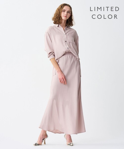uncrave☆アンクレイヴ　ギャザーロングスカート　フレア uncrave スカート フィブリルシャンブレー フレアスカート