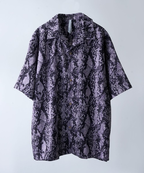 Starting Over シャツ animal pattern open collar shirt short
