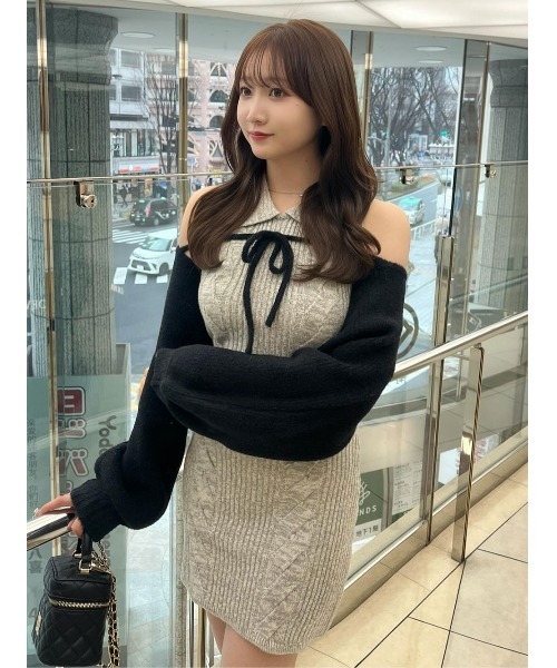 ショートボレロニットミニワンピース Darich ダーリッチ コンビニ支払い❌ セール】ショートボレロニットミニワンピース（ワンピース