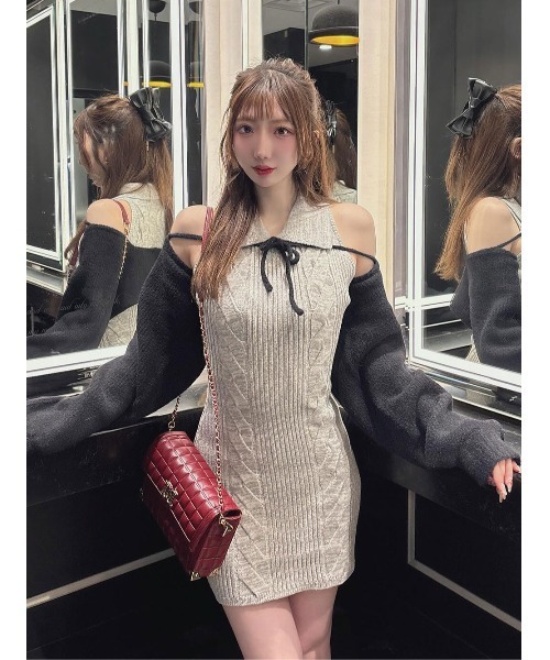 ショートボレロニットミニワンピース Darich ダーリッチ コンビニ支払い❌ セール】ショートボレロニットミニワンピース（ワンピース