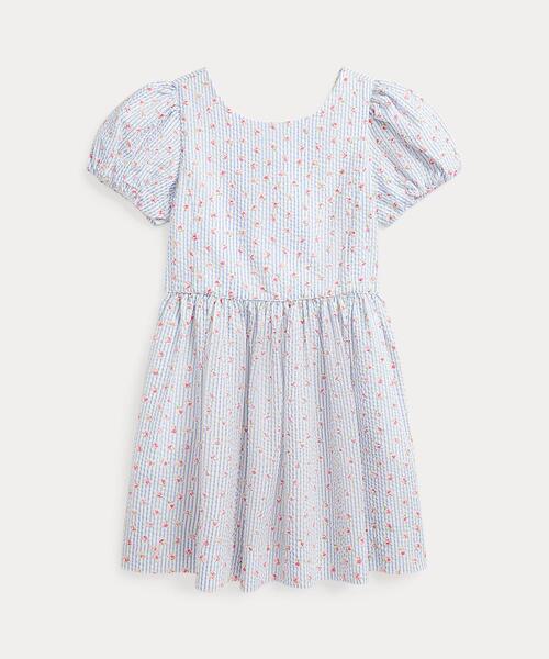 ポロラルフローレン　4 110サイズ　半袖　コットンサッカー　ワンピース Polo Ralph Lauren Childrenswear ワンピース フローラル