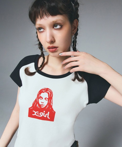 tシャツ Circle logo raglan sweatshirt レディース 楽天市場】20%OFF エックスガール tシャツ RHINESTONE CHUBBY