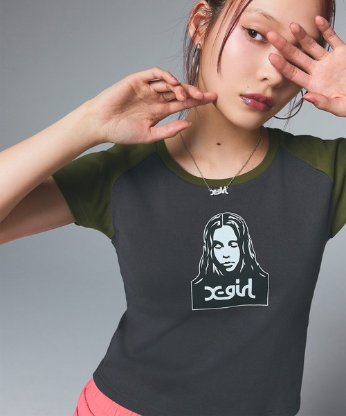 tシャツ FACE RAGLAN S/S BABY TEE レディース