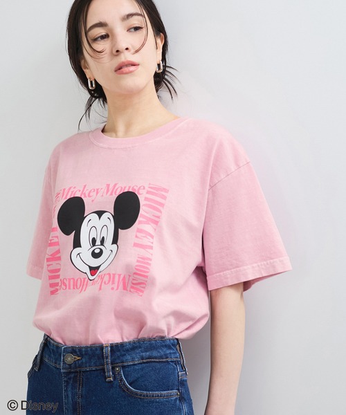 【GOOD ROCK SPEED】MICKEY ミッキープリントT ピンク LE CERCLE par rope' tシャツ 「GOOD ROCK SPEED」Mickey Mouse