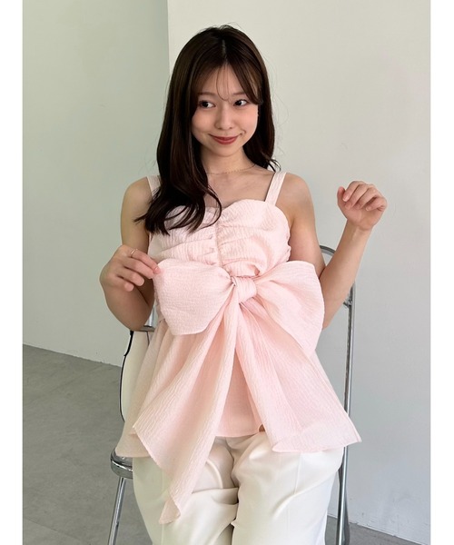 ブラウス シャツ 2WAYショルダーリボントップス レディース LIAN ブラウス シャツ 2WAYショルダーリボントップス レディース