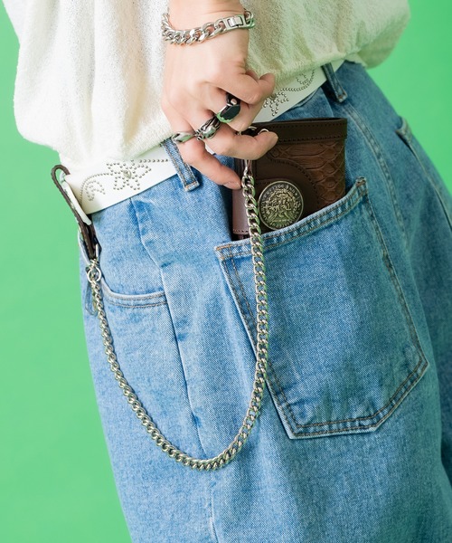 コンチョ ウォレット チェーン 財布 二 つ折り KC s ケイシイズ