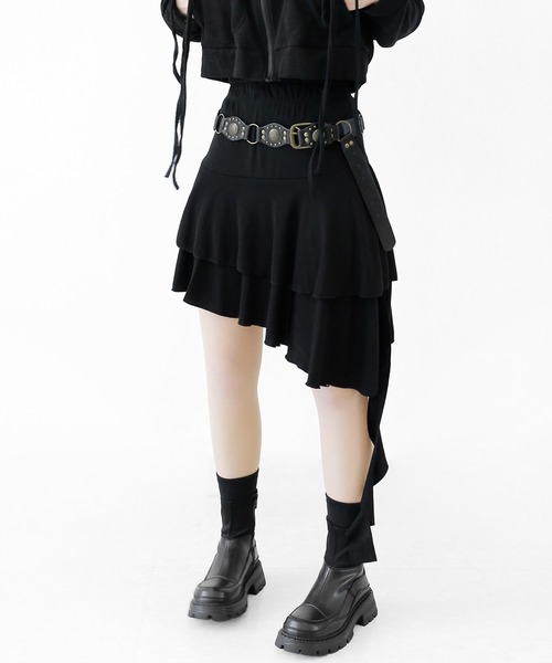 H*止様 AD2010 コムデギャルソン フリル ミニスカート Yアシンメトリー H*止様 AD2010 コムデギャルソン フリル ミニスカート Yアシンメトリー