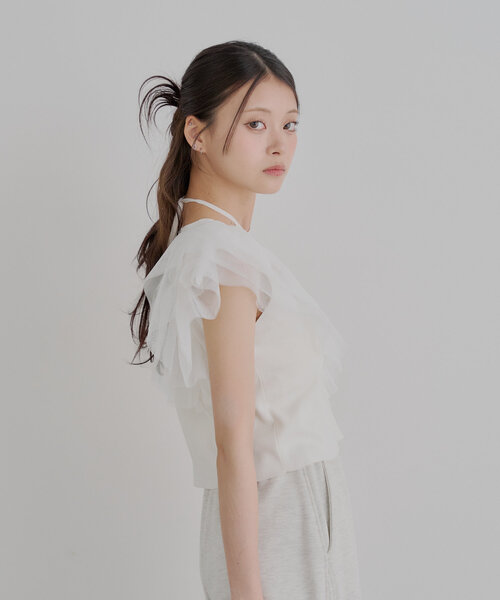 と*る様 25ss CHICO 新品タグ付き ホルターデザインチュール ノースリ ホルターデザインチュールノースリニット | Chico(チコ