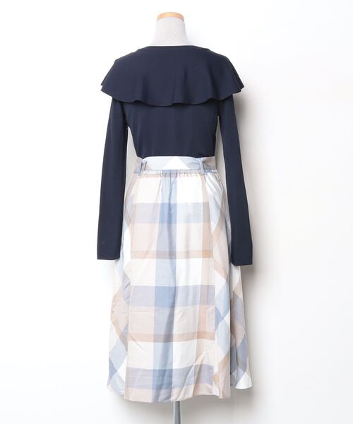ブルーレーベルクレストブリッジ　ドッキングワンピース　36サイズ BLUE LABEL CRESTBRIDGE 「BLUE CRESTBRIDGE」 ドッキング