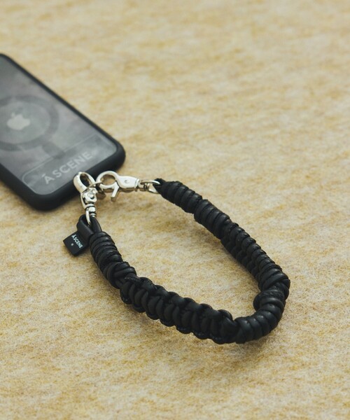 スマホアクセサリー A SCENE Design paracord strap-leather- A SCENE ］Design paracord strap – Neueオンラインストア