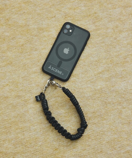 スマホアクセサリー A SCENE Design paracord strap-leather- A SCENE/エーシーン DESIGN PARACORD STRAP Leather