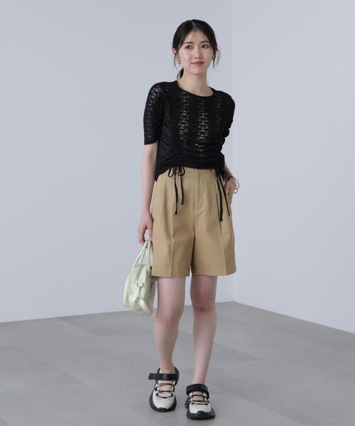 tシャツ ストレッチレースドロストトップス レディース FREE'S MART tシャツ ストレッチレースドロストトップス