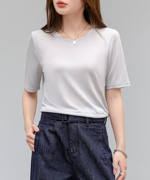 tシャツ DRAMATIC BLOUSE レディース DAY CLOSET ブラウス シャツ レディース 煌めきで表情変わる
