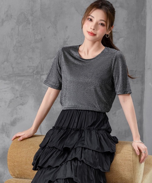 tシャツ DRAMATIC BLOUSE レディース DAY CLOSET ブラウス シャツ レディース 煌めきで表情変わる