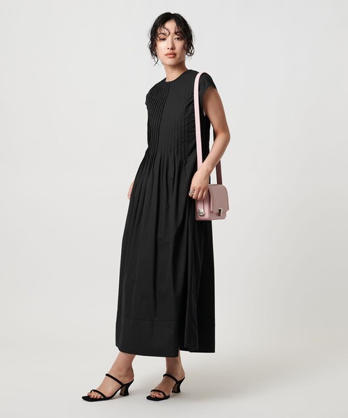 UNITED ARROWS ワンピース コットンシルク シルキータック
