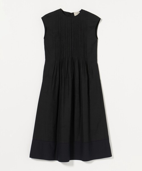 ワンピース UNITED ARROWS Cotton Silk Tuck Dress 38 コットンシルク シルキータックワンピース ― ウォッシャブル ―