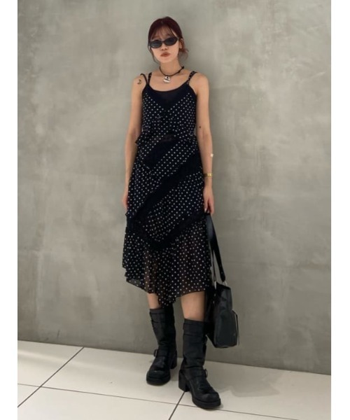SLY SHEER SQUEEZE CAMI シアースクイーズキャミ BLK SHEER SQUEEZE CAMI TOPS シアー スクウィーズ キャミ トップス