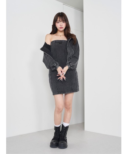 ダーリッチ ボックスクロップドシャツセットアップ Darich ダーリッチ Darich パーツボックスショートTシャツ （ブルー