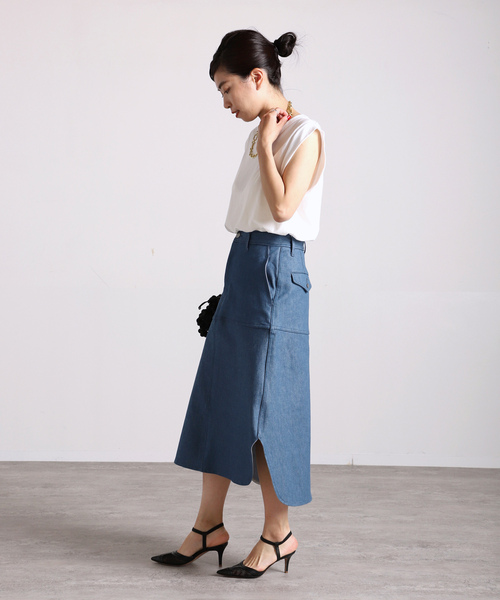 VERMEIL par iena（ヴェルメイユパーイエナ） デニムロングスカート 36