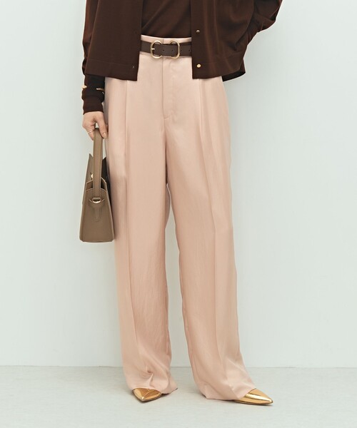 NOLLEY'S（ノーリーズ） パンツ ウォッシャブルサテンワイドパンツ