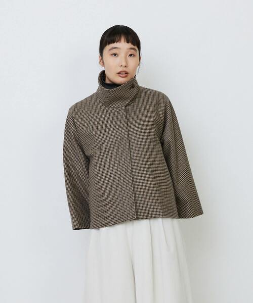 コート アウター Aラインショートジャケット レディースの画像
