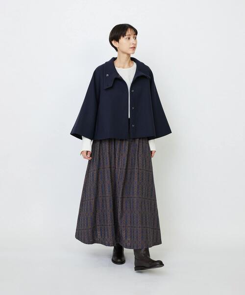 コート アウター Aラインショートジャケット レディースの画像