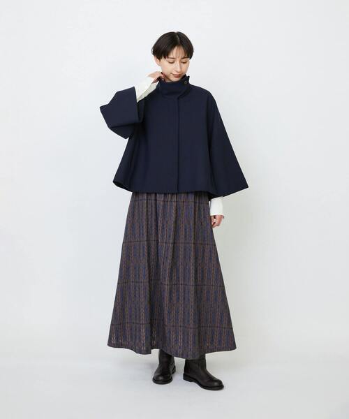コート アウター Aラインショートジャケット レディースの画像