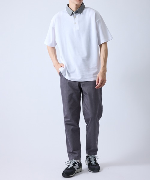 JUNRED（ジュンレッド） tシャツ チェック襟切り替えポロシャツ メンズ