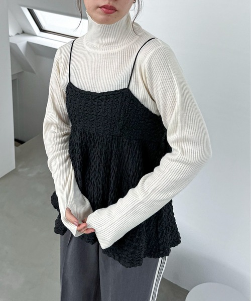 「feepur」 キャミソールブラウス MEDIUM ブラック レディース_画像2